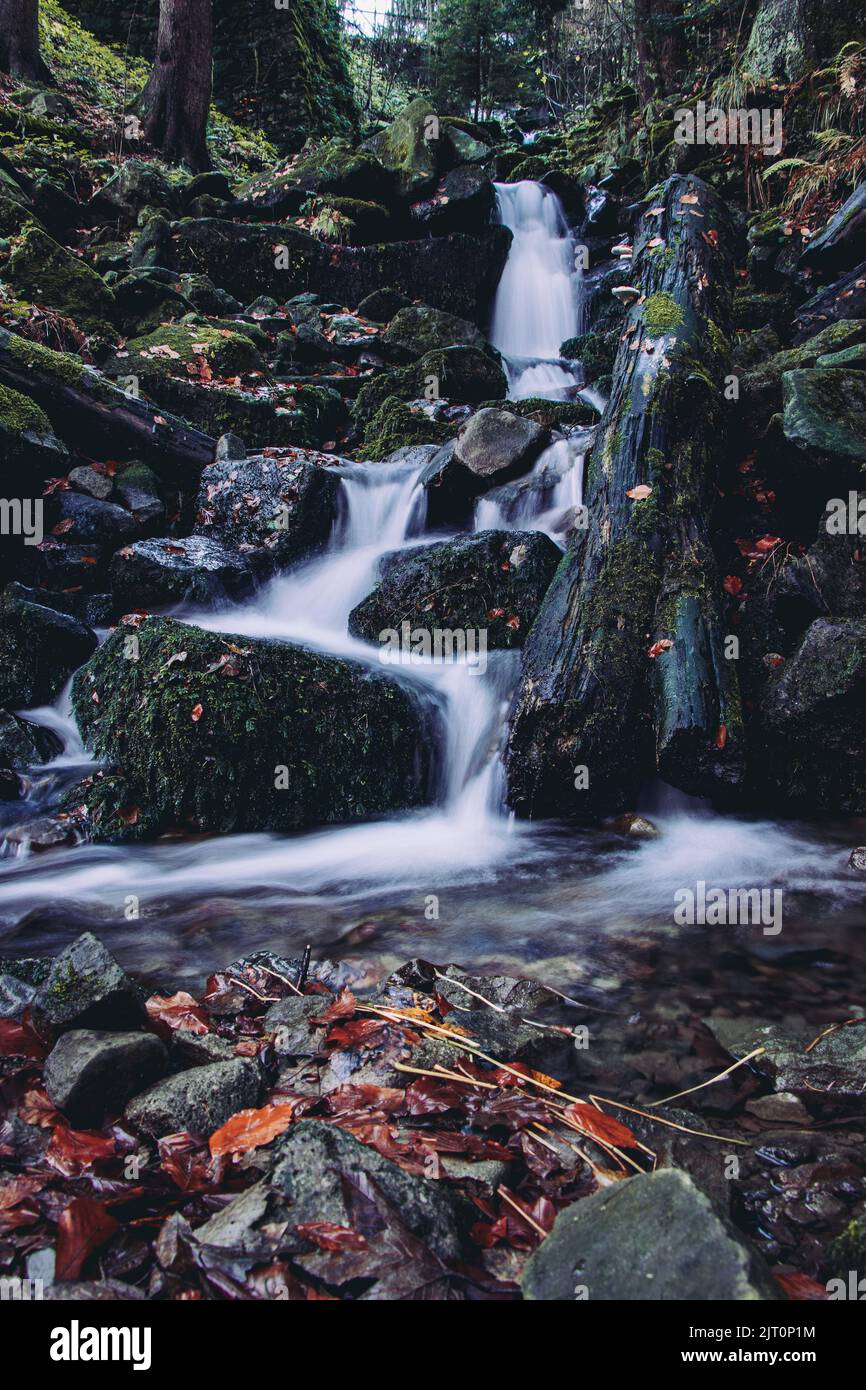 Famous Satiny waterfalls. Breathtaking, untouched nature around the