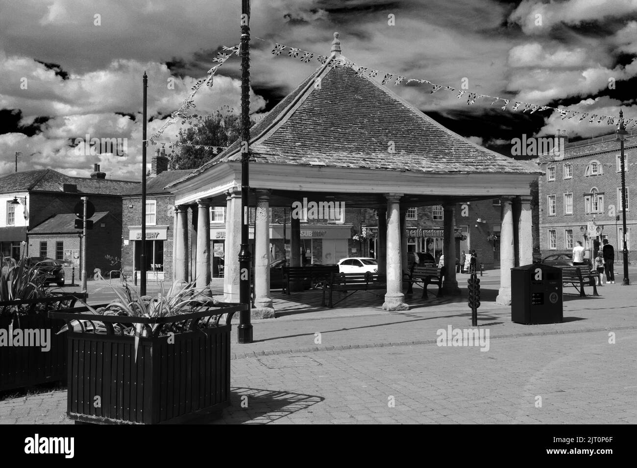 The market square and the Buttercross, Whittlesey town, Cambridgeshire
