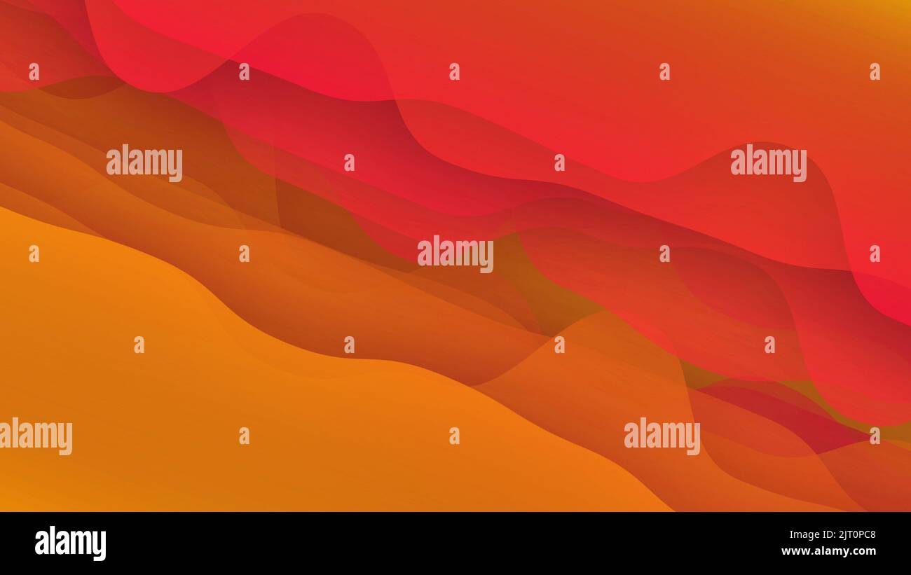 Wavy abstract gradient background. Orange and red gradient backdrop, waves Stock Photo