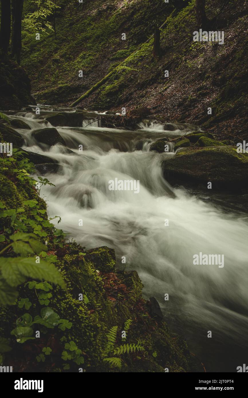 Famous Satiny waterfalls. Breathtaking, untouched nature around the
