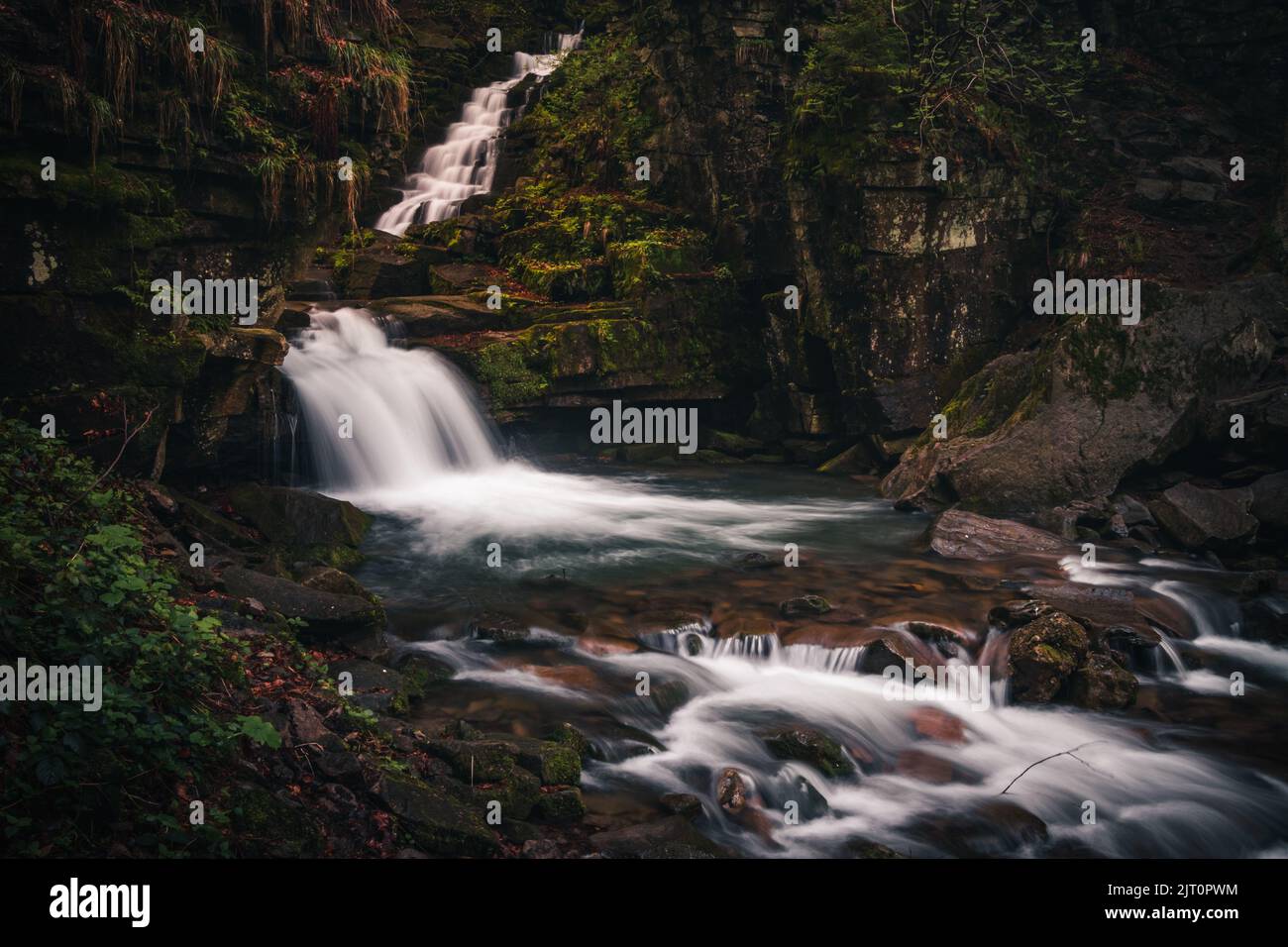 Famous Satiny waterfalls. Breathtaking, untouched nature around the