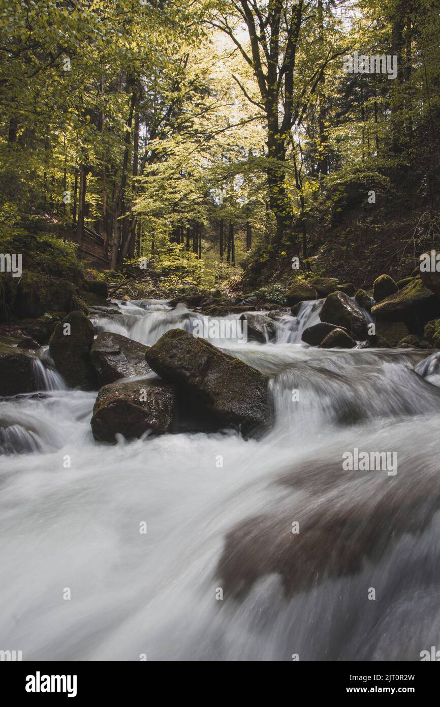 Famous Satiny waterfalls. Breathtaking, untouched nature around the
