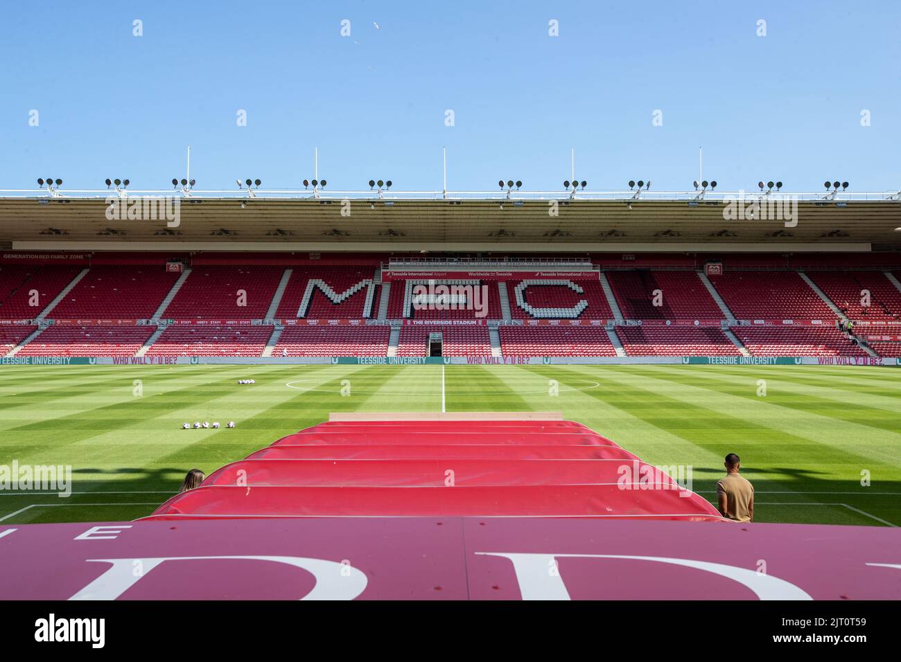 General view inside The Riverside Stadium ahead of this afternoon's ...