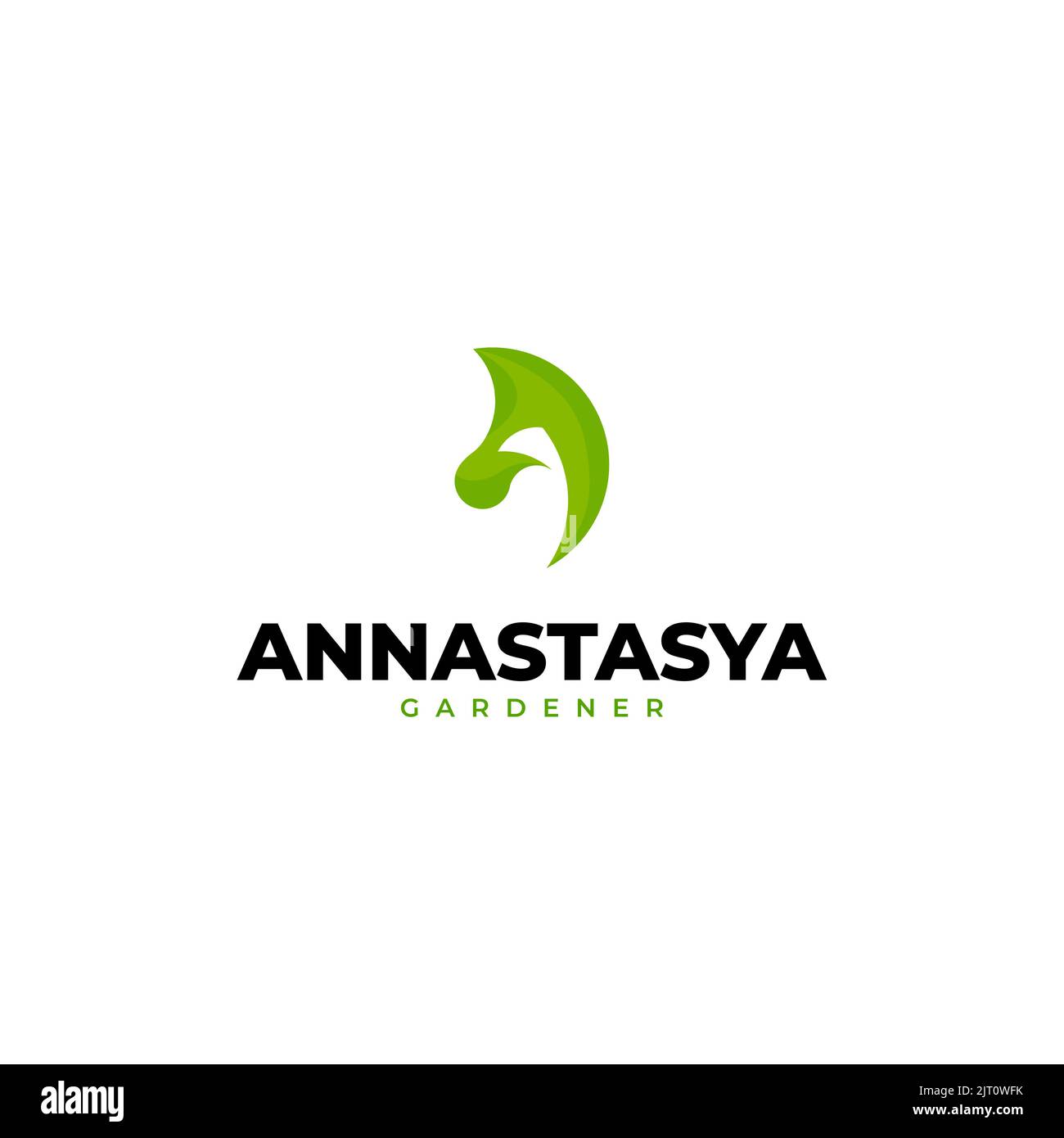Initial Letter A With Leaf Logo Stock Vector