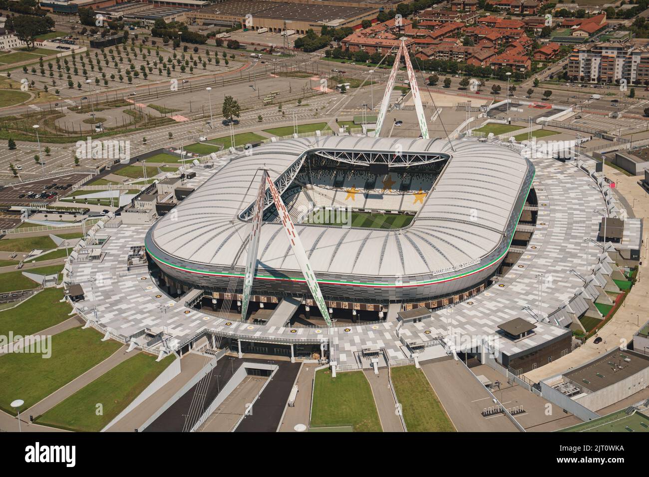 Aerial view of Juventus Allianz Stadium. Turin, Italy Stock Photo