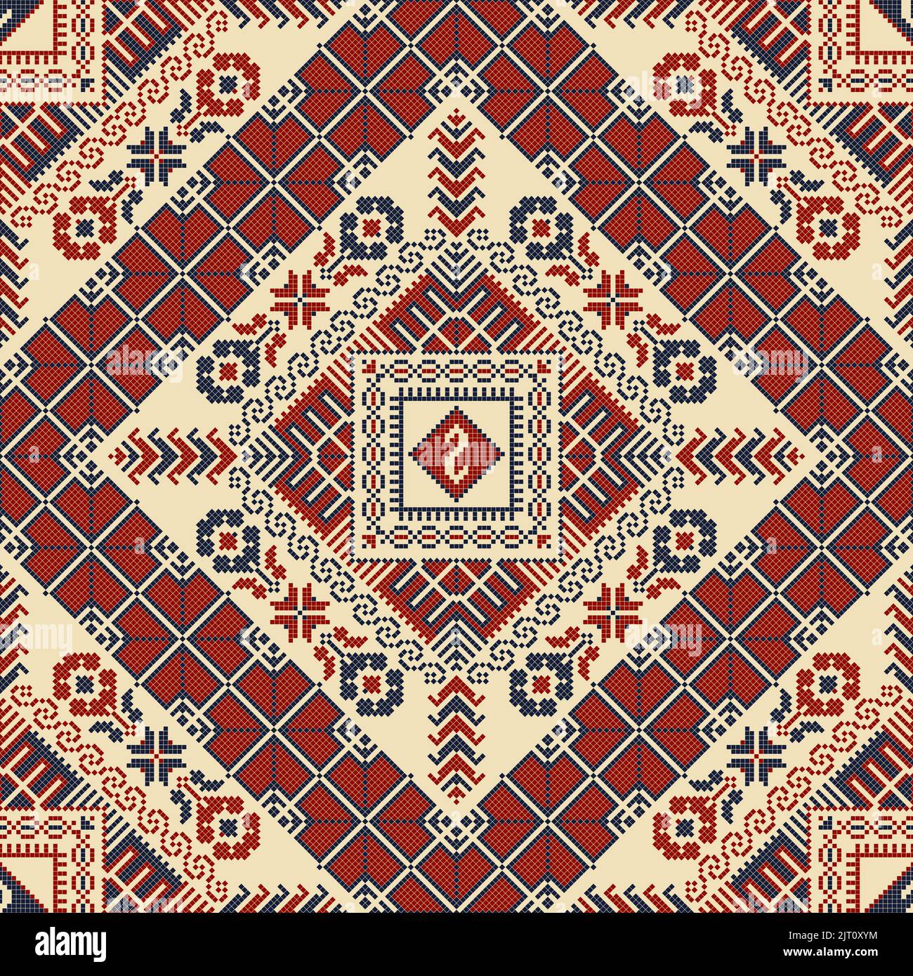 Simple Palestinian Patterns Embroidery Tatreez pattern, Palestinian fashion vector ornament Stock ...