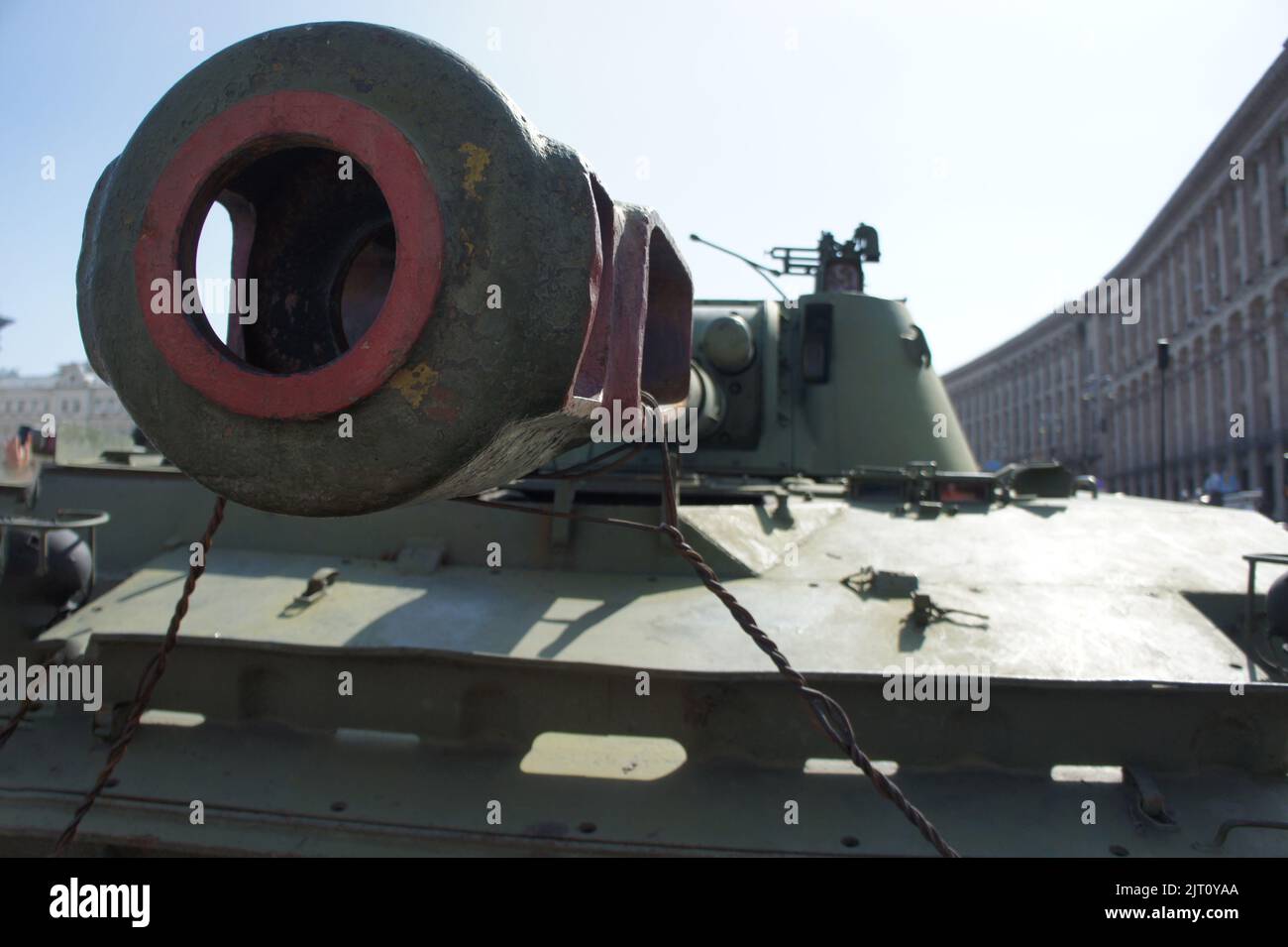 Muzzle of a Russian howitzer gun barrel closeup Stock Photo Alamy
