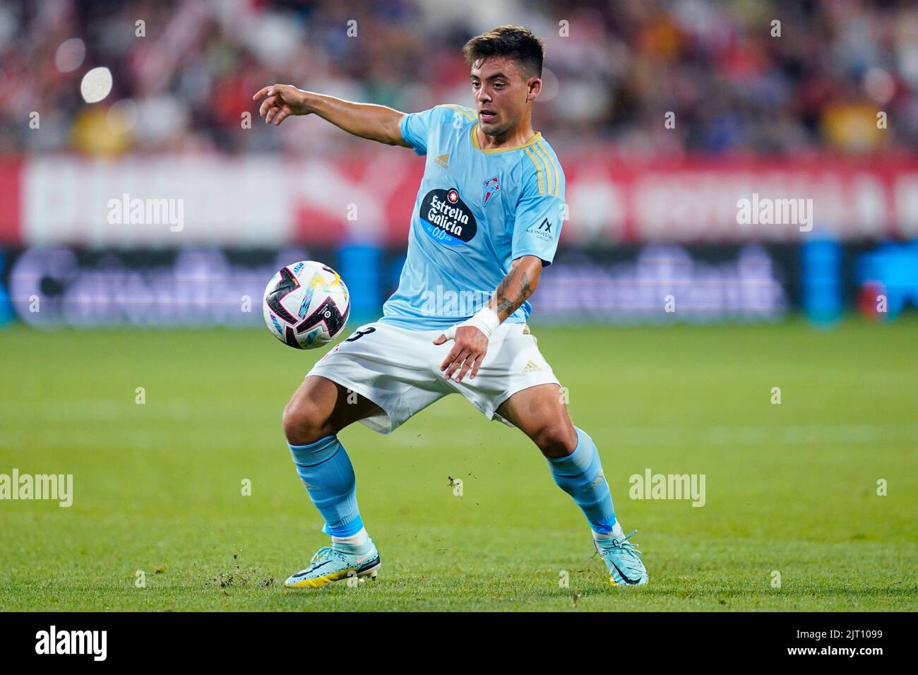 Fran Beltran of RC Celta during the La Liga match between Girona FC and RC Celta played at Montilivi Stadium on August 26, 2022 in Girona, Spain. (Photo by Sergio Ruiz / PRESSIN) Stock Photo