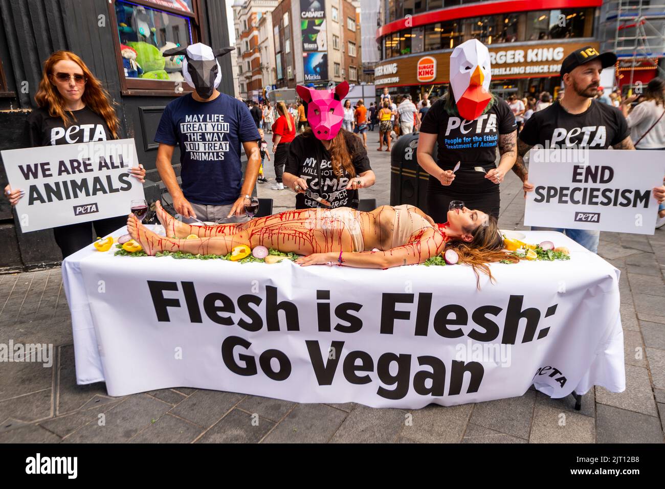Vegan activist joins Tash Peterson PETA for animal rights protest