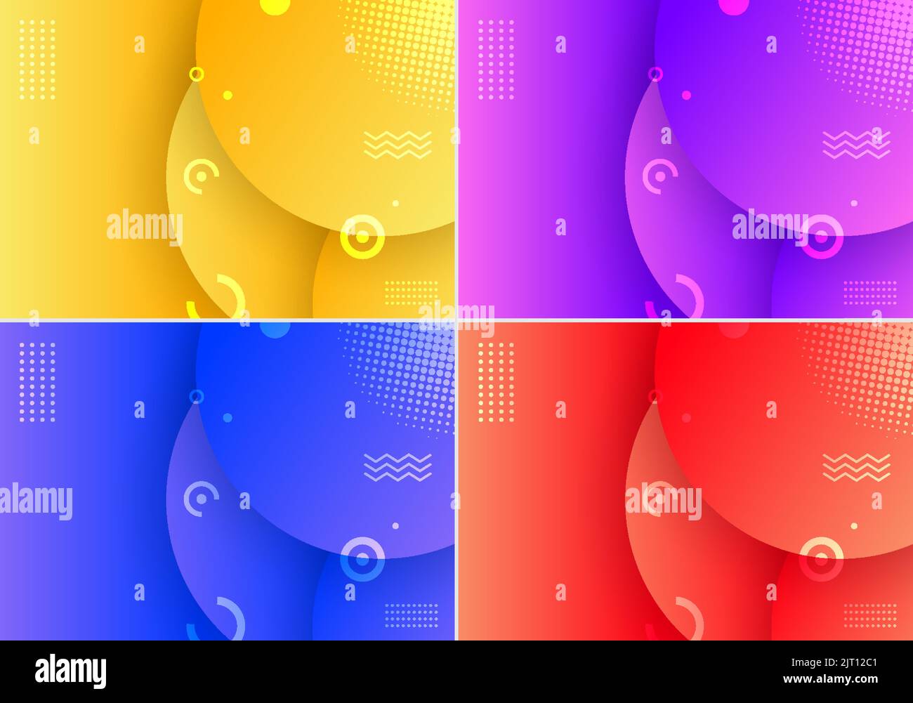 Abstract background yellow, purple, blue, red color circles geometric