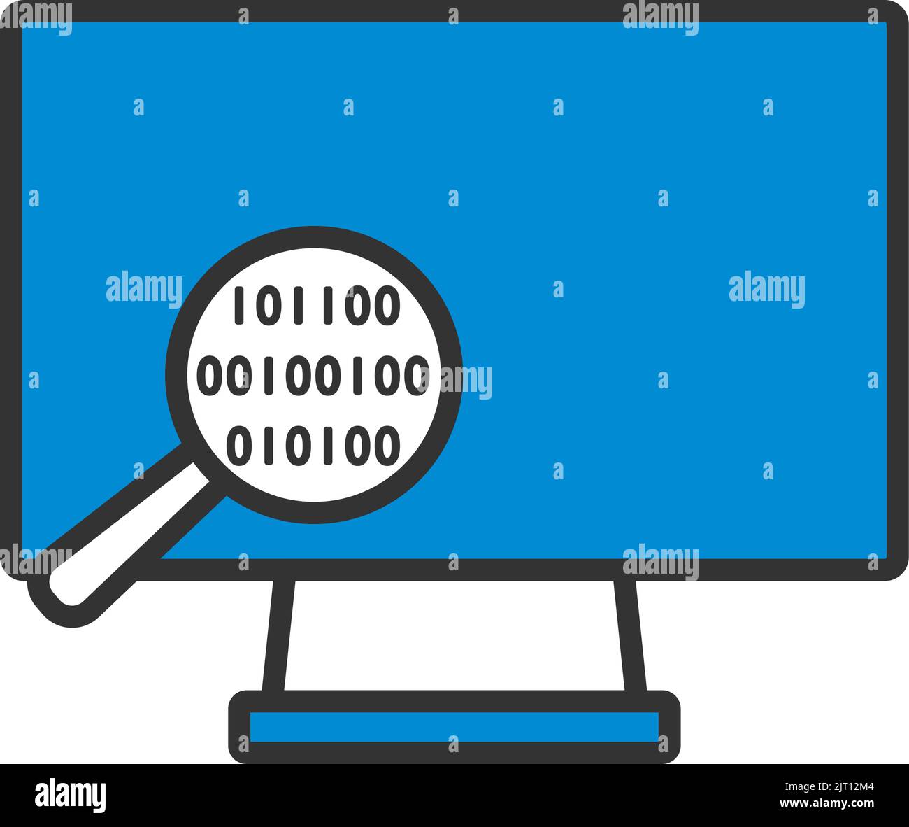 Data Analysing Icon. Editable Bold Outline With Color Fill Design ...