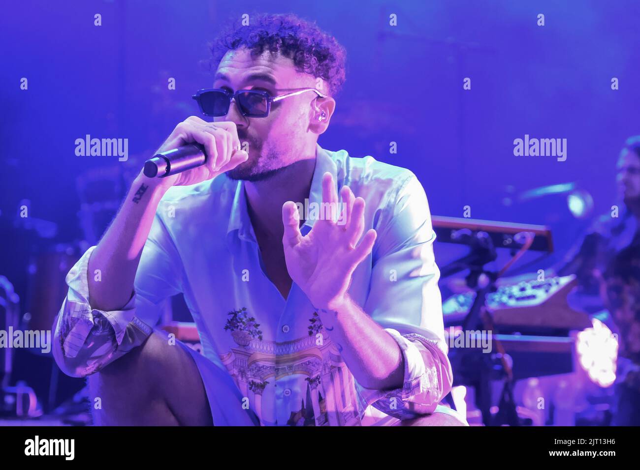 Modena, Italy. 26th Aug, 2022. The italian singer Carl Brave alias as ...