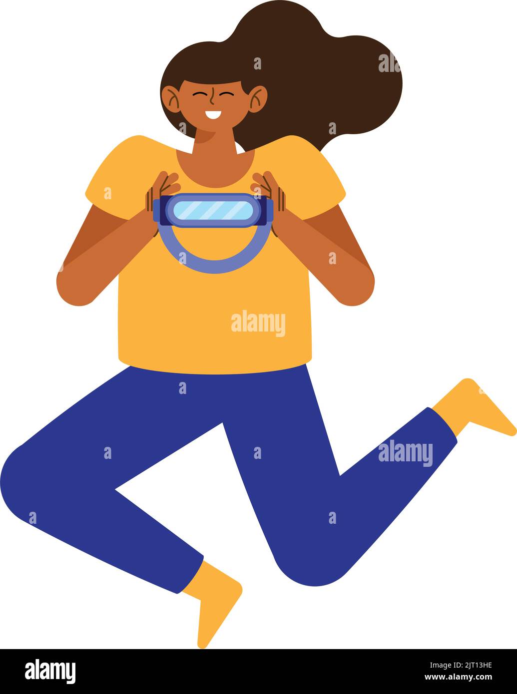 Workout Mask Vr woman lifting vr mask character Stock Vector Image & Art - Alamy