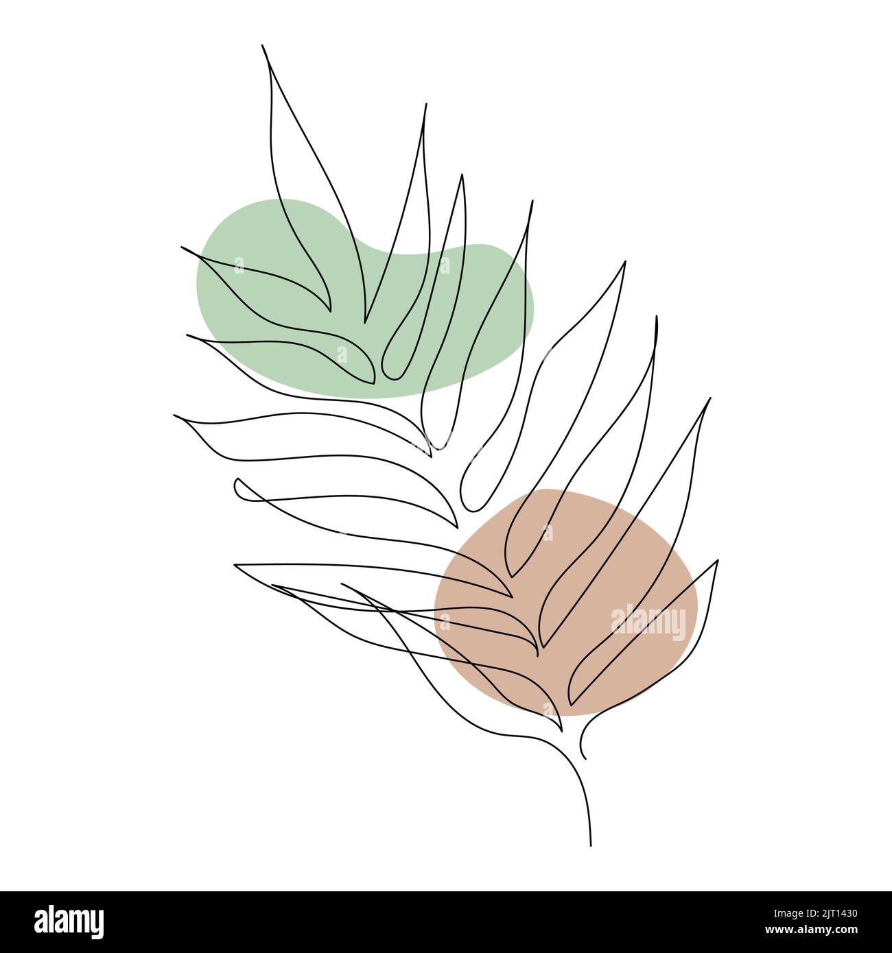 Plant leaves line art. Contour drawing. Minimalism art Stock Vector ...