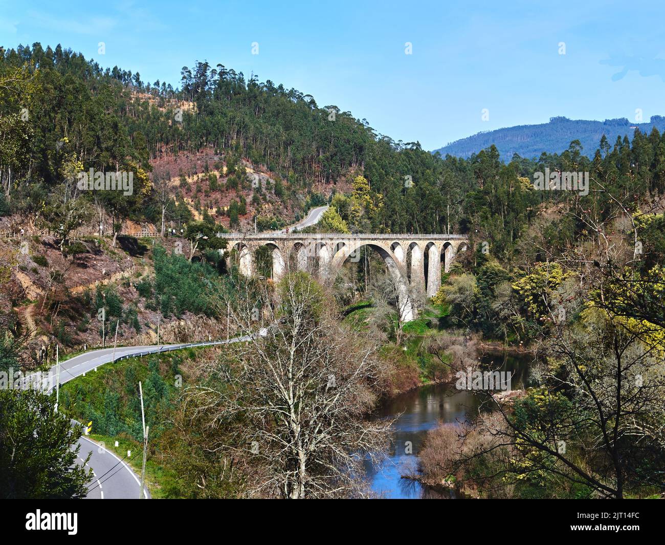 A landscape with an arched bridge in the Sever do Vouga, Portugal Stock Photo Alamy