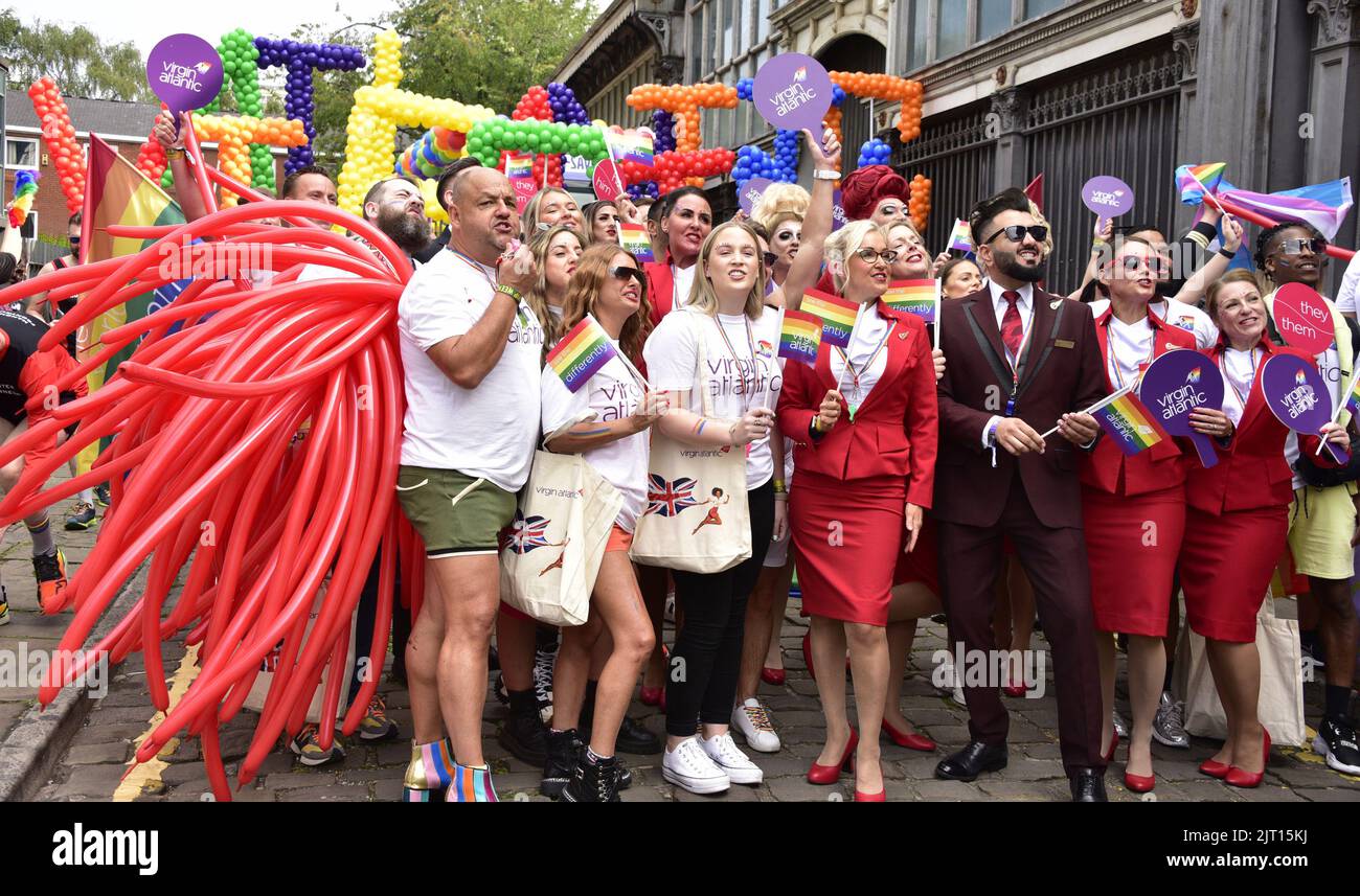 Manchester, UK. 27th August, 2022. Members of the Virgin Atlantic ...