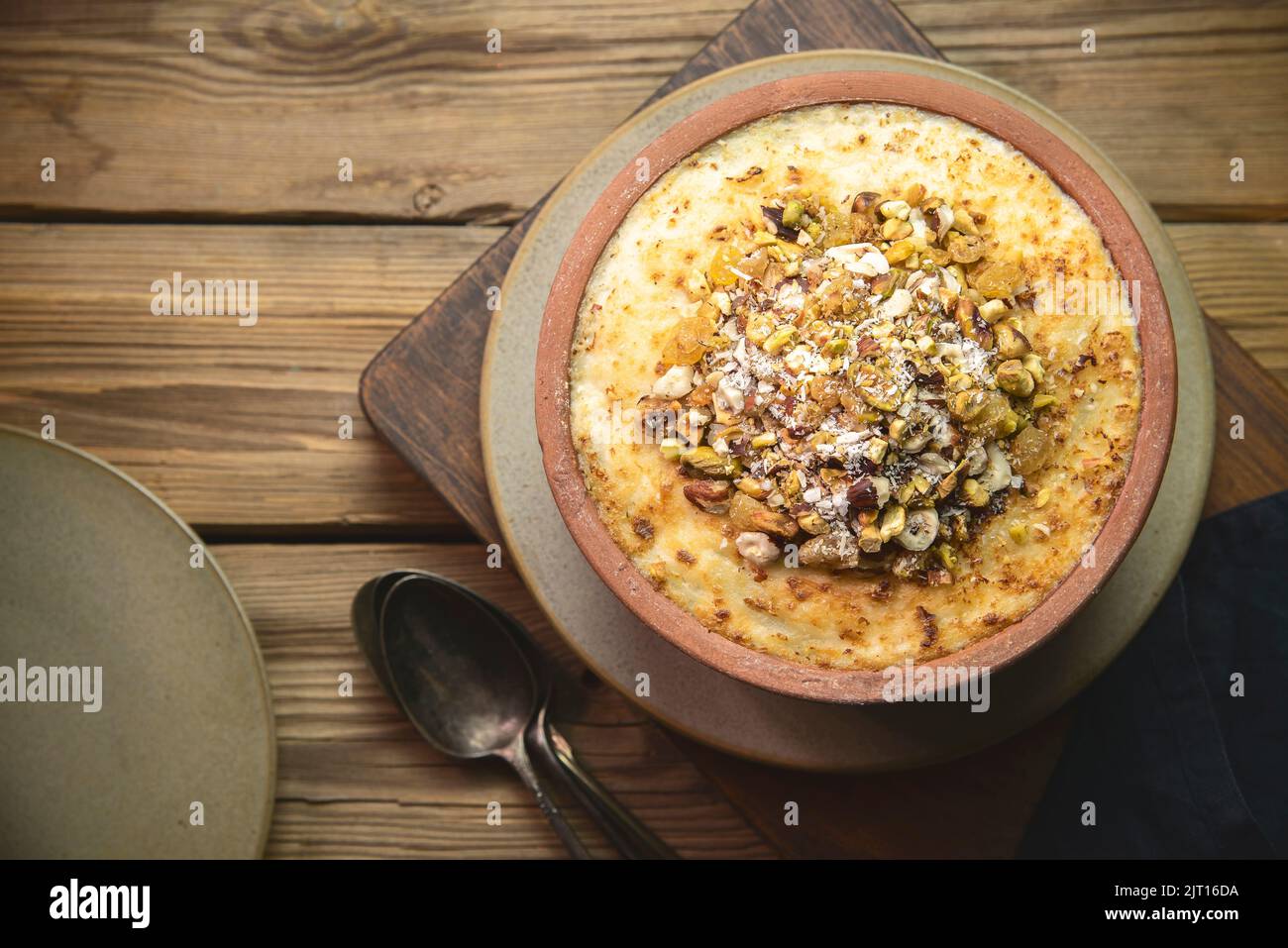 Arabic Cuisine; Traditional Egyptian dessert &amp;quot;Om Ali&amp;quot; or &amp;quot;Umm Ali&amp;quot; of ...