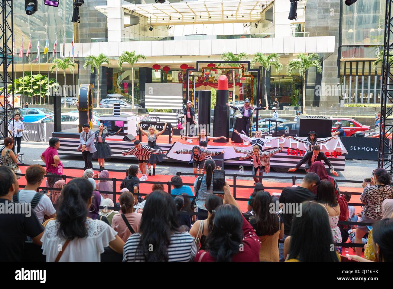 KUALA LUMPUR, MALAYSIA - JANUARY 18, 2020: atmosphere on Sephora grand opening day at Fahrenheit 88 shopping mall in Kuala Lumpur. Stock Photo