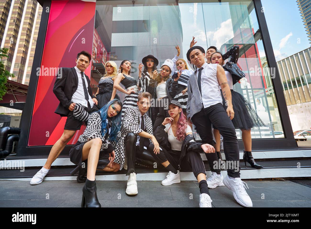 KUALA LUMPUR, MALAYSIA - JANUARY 18, 2020: models posing for photographer on Sephora grand opening day at Fahrenheit 88 shopping mall in Kuala Lumpur. Stock Photo