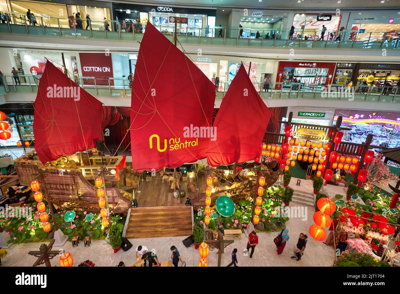 KUALA LUMPUR, MALAYSIA - CIRCA JANUARY, 2020: Chinese New Year decorations as seen at Nu Sentral shopping mall in Kuala Lumpur. Stock Photo