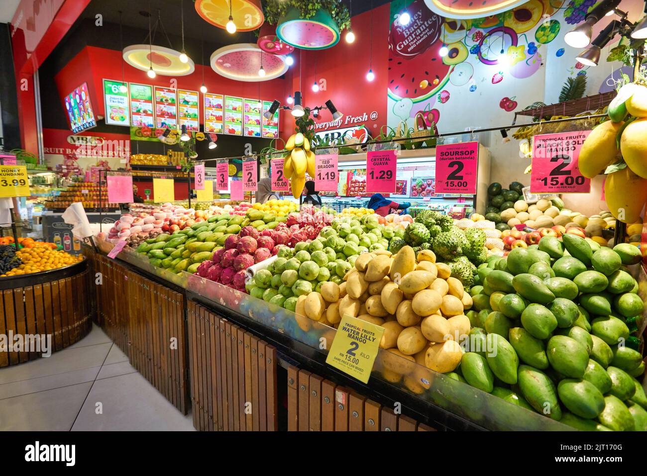 KUALA LUMPUR, MALAYSIA CIRCA JANUARY, 2020 fruits on display at a
