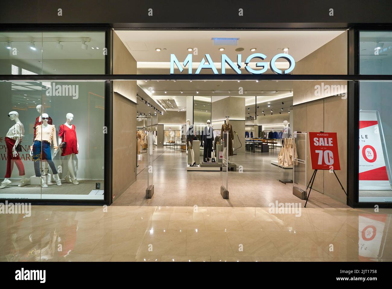 KUALA LUMPUR, MALAYSIA CIRCA JANUARY, 2020 entrance to Mango store