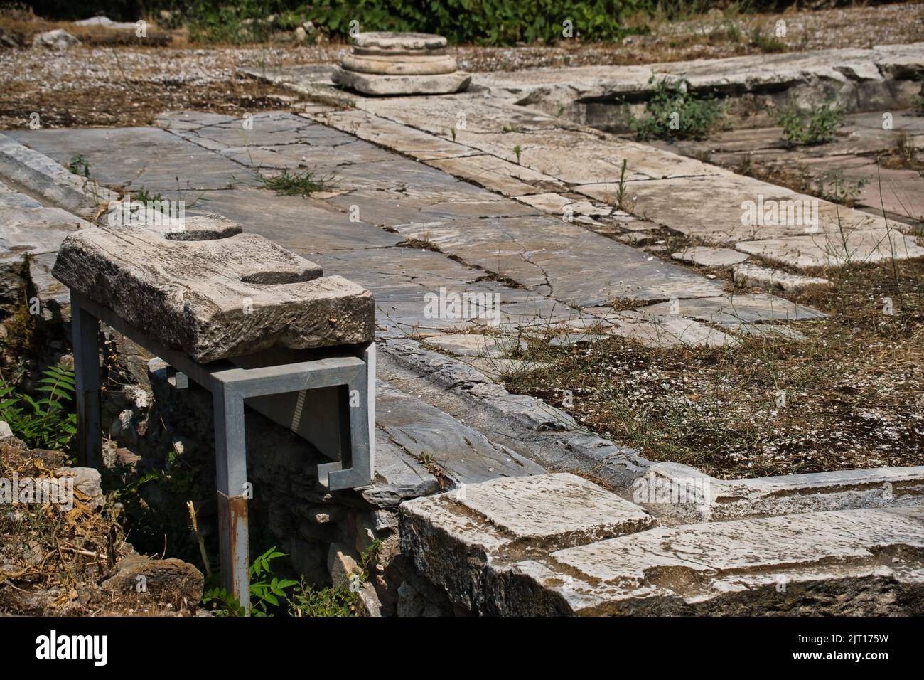 Remains of the public baths in the Roman agorà in Athens Stock Photo