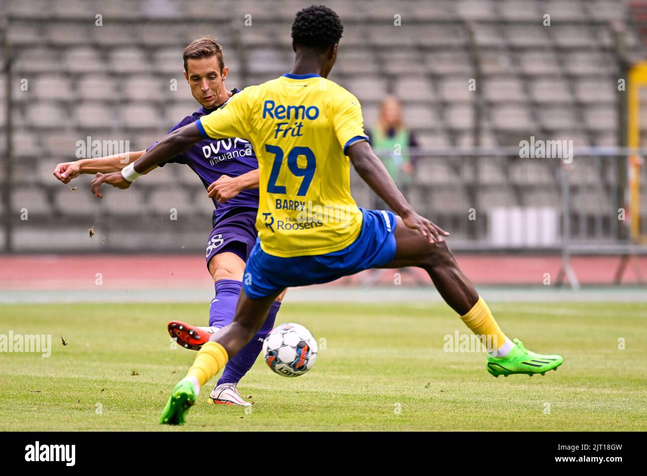 RSCA Futures' David Hubert celebrates after scoring during a soccer match  between RSC Anderlecht, Stock Photo, Picture And Rights Managed Image.  Pic. VPM-43637830