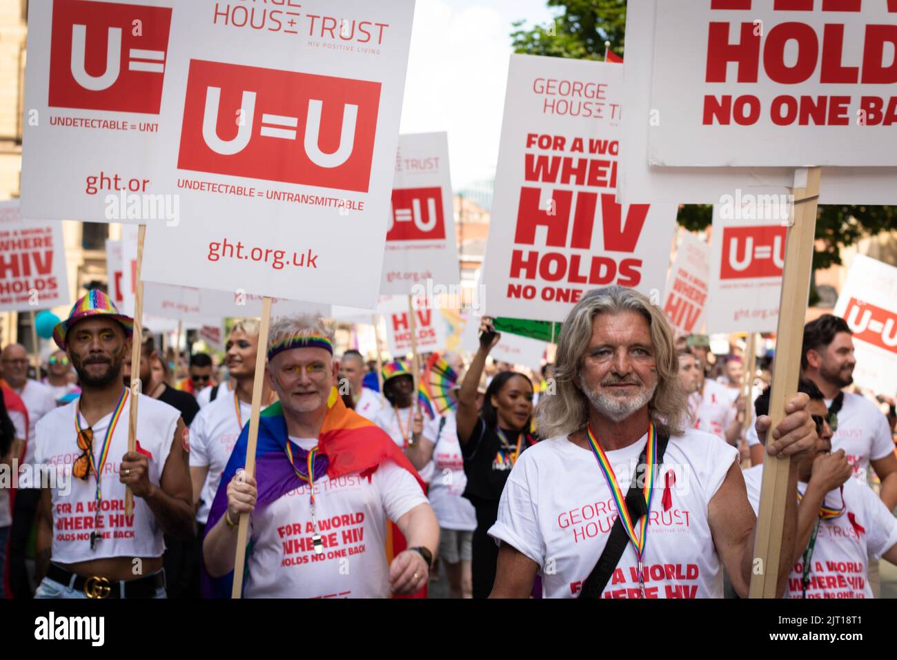 Manchester, UK. 27th Aug, 2022. George House Trust members march to ...
