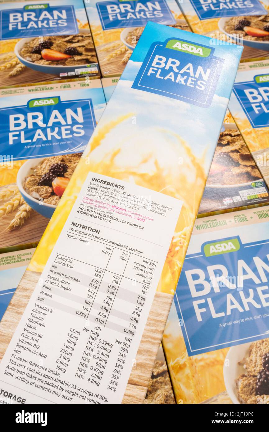 ASDA ownlabel bran flakes ingredient labelling carbohydrate content