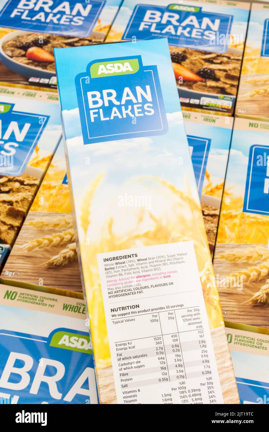 ASDA ownlabel bran flakes ingredient labelling carbohydrate content