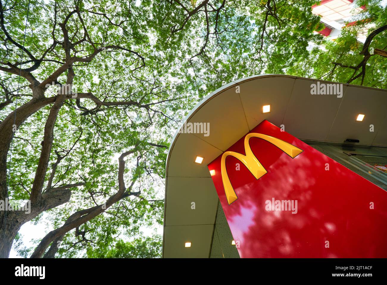 SINGAPORE - JANUARY 19, 2020: The Golden Arches sign seen at McDonald's ...