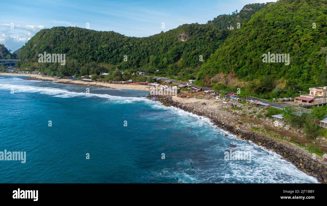 Aerial view of Lhoknga beach, Aceh Besar, Aceh Stock Photo - Alamy