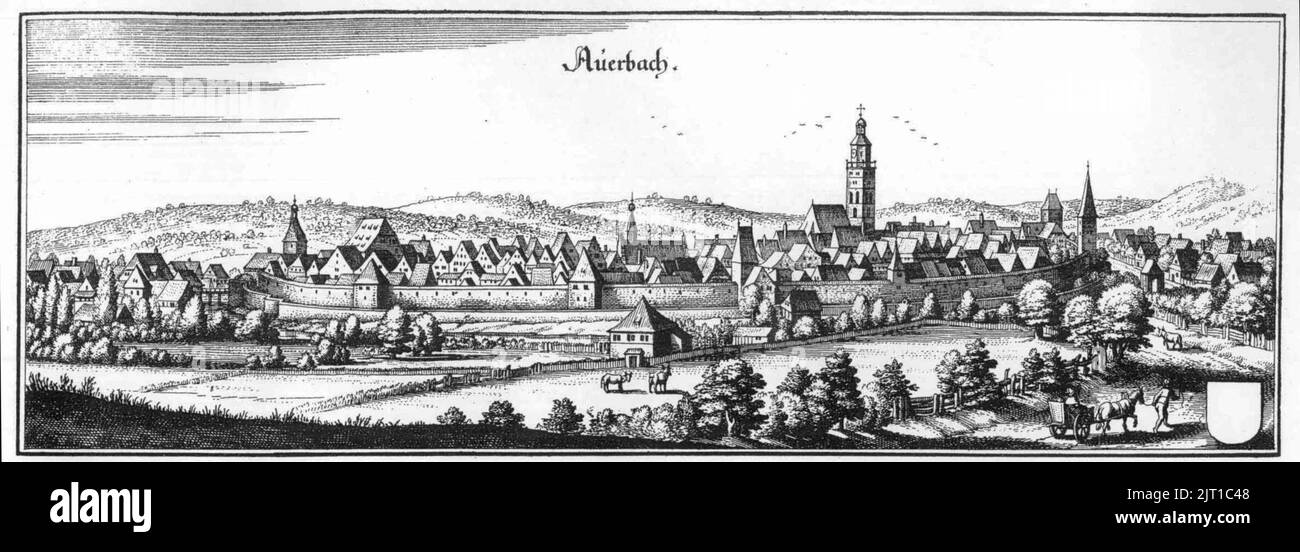 Auerbach (Merian). Stock Photo