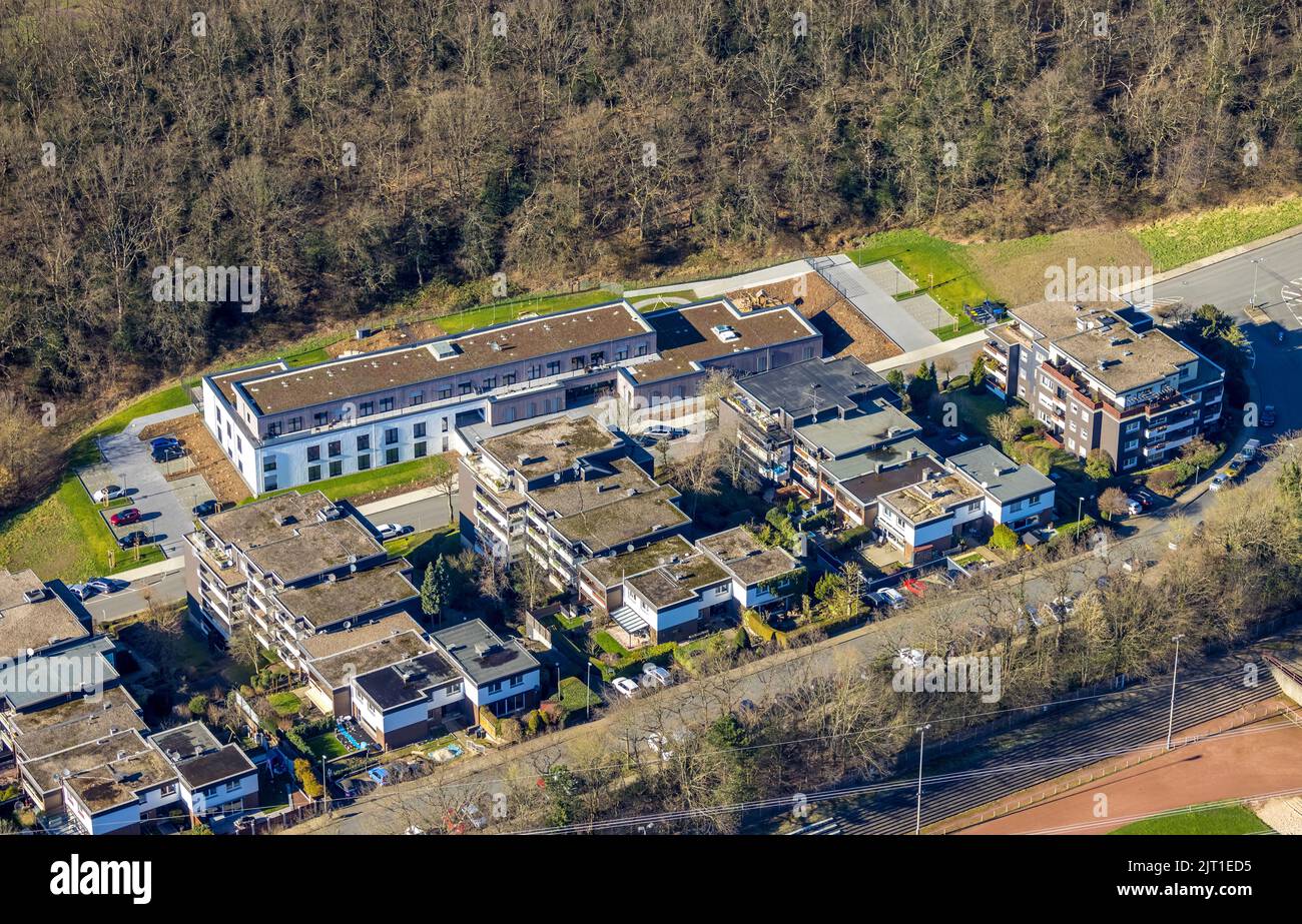 Aerial view, multigenerational house Hölter Busch with service