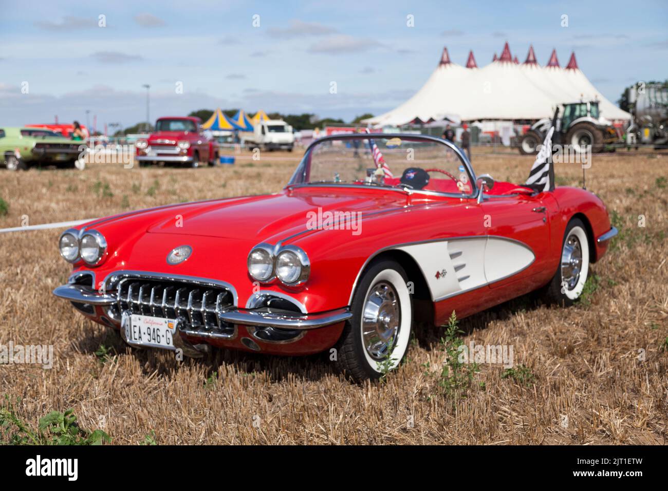 Pleyber-Christ, France - August, 26 2022: 1958 Chevrolet Corvette convertible. Stock Photo