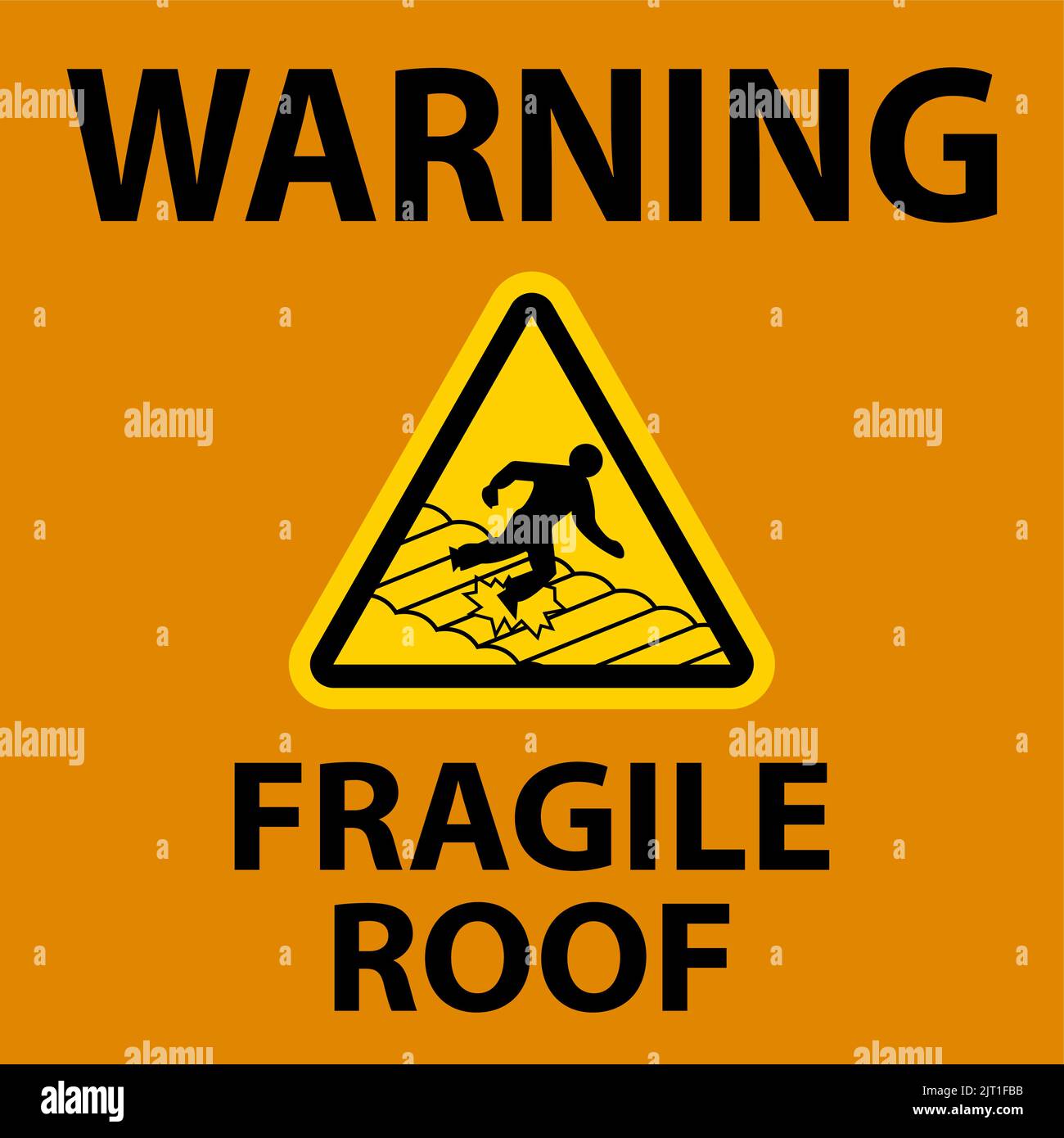 Warning Fragile Roof Sign On White Background Stock Vector Image & Art Alamy