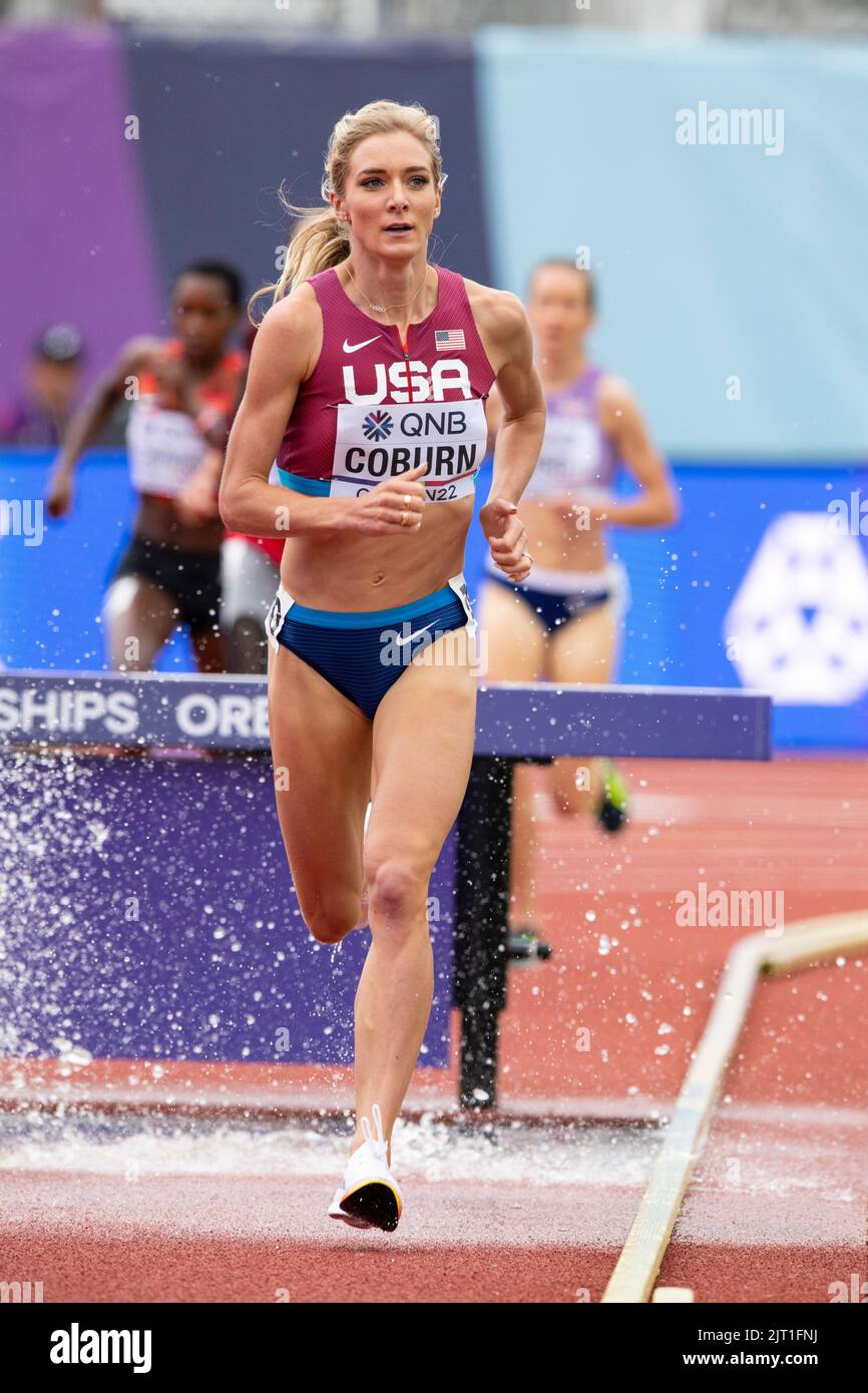 Emma Coburn of the USA competing in the women’s 3000m steeplechase