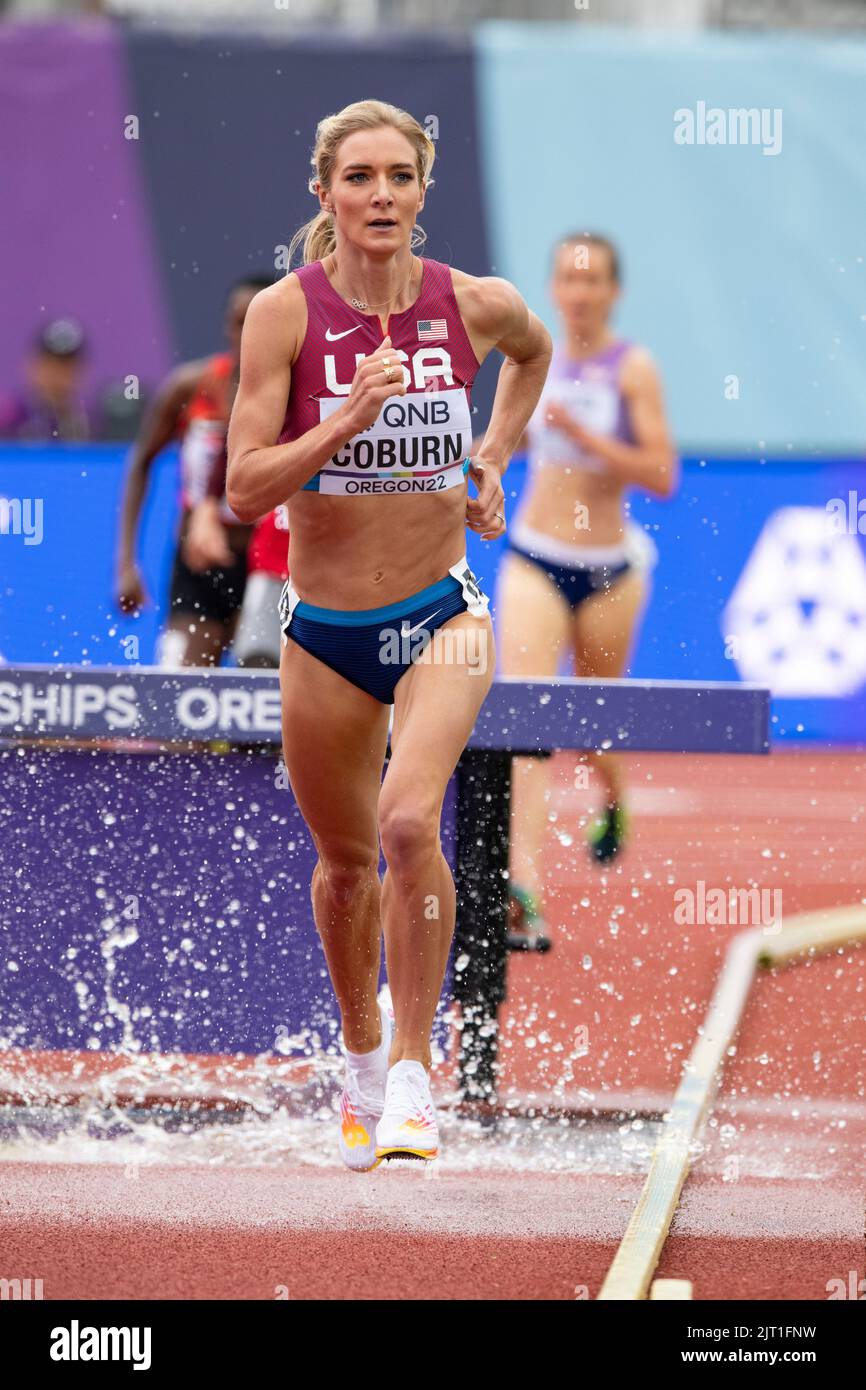 Emma Coburn of the USA competing in the women’s 3000m steeplechase