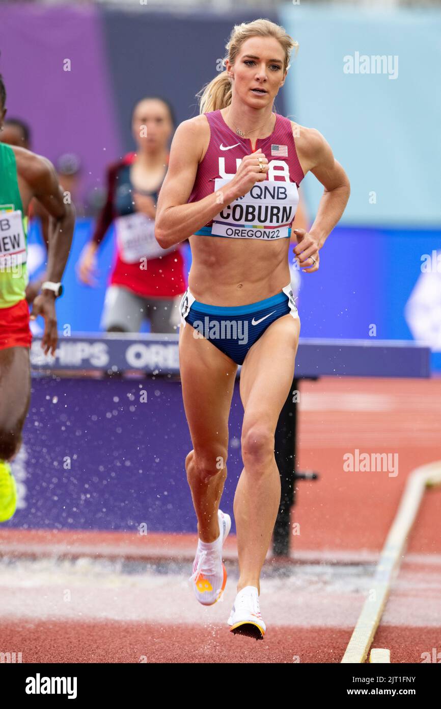 Emma Coburn of the USA competing in the women’s 3000m steeplechase