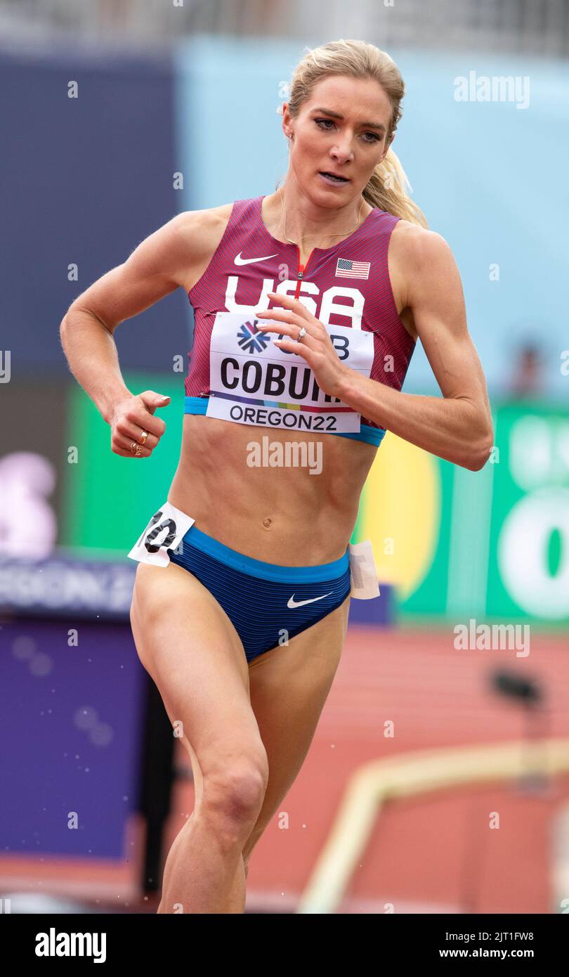 Emma Coburn of the USA competing in the women’s 3000m steeplechase