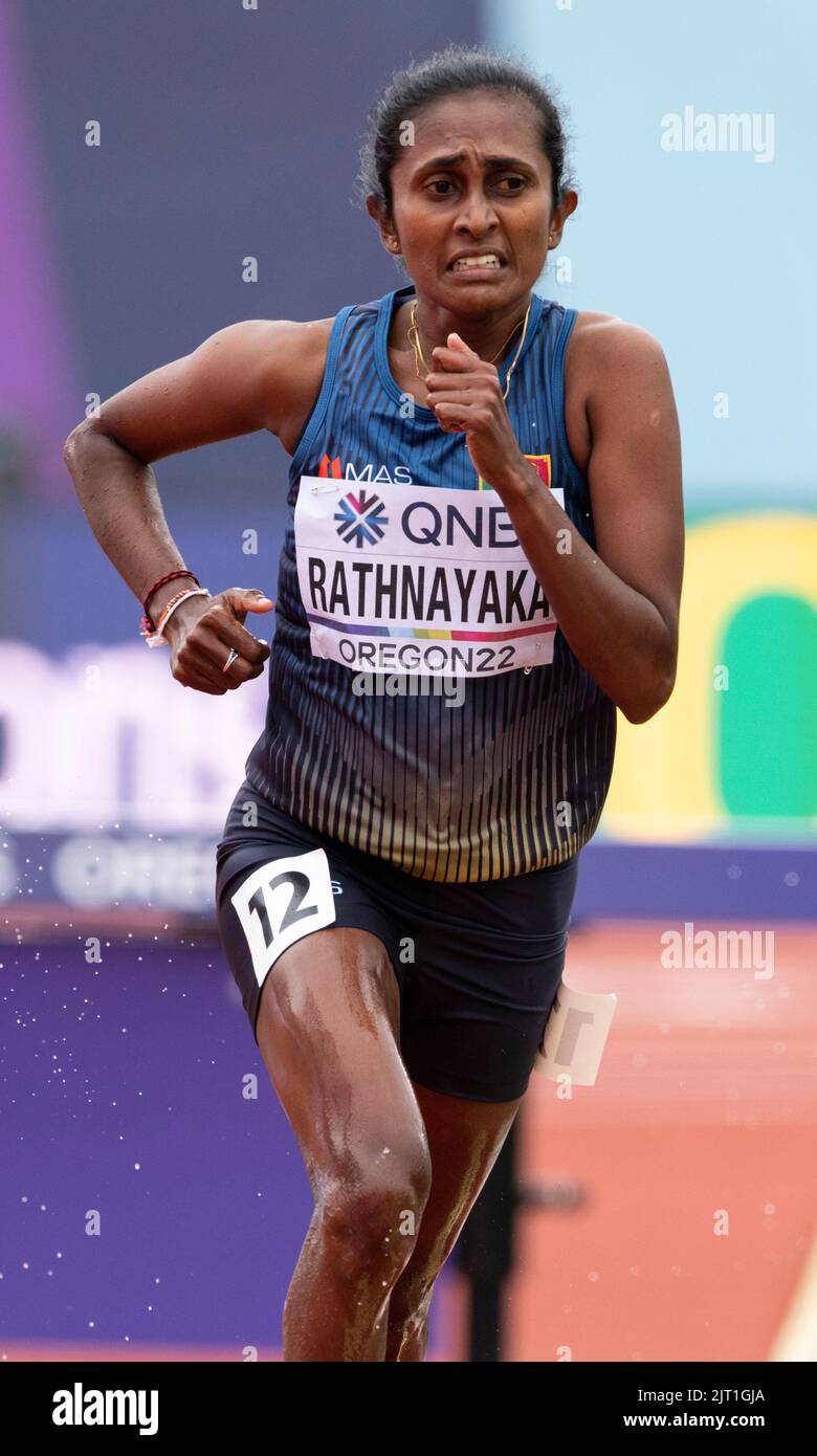 Nilani Rathnayaka of Sri Lanka competing in the women’s 3000m ...