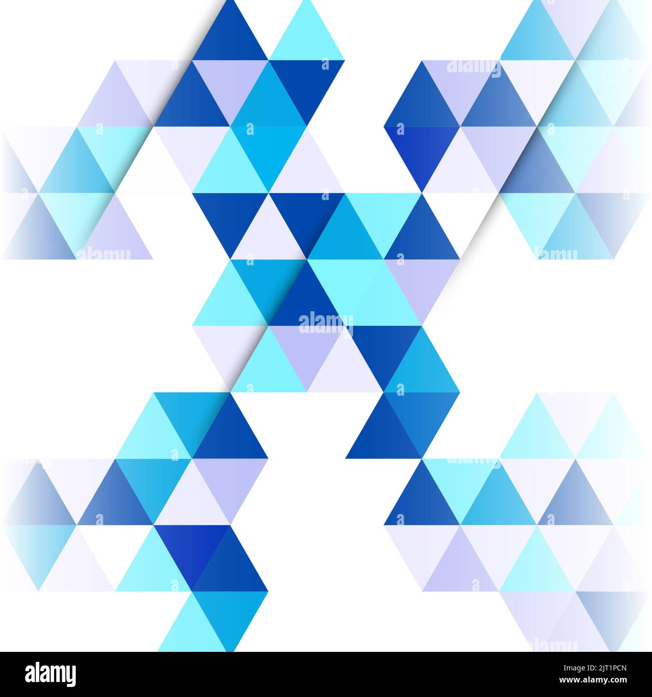 Abstract geometric background of blue triangles. Design template for ...