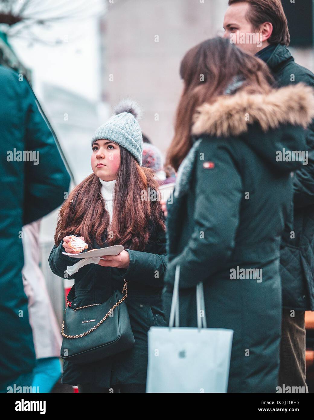 The people in the streets of the city of Frankfurt Stock Photo