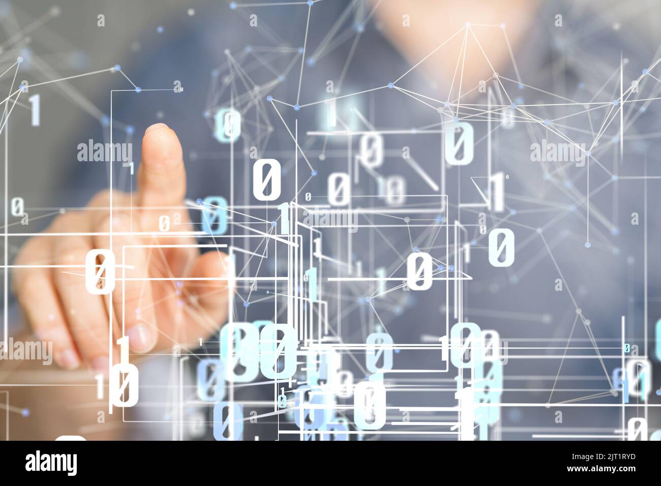 A 3D rendering of digital neural networks in a hand Stock Photo - Alamy