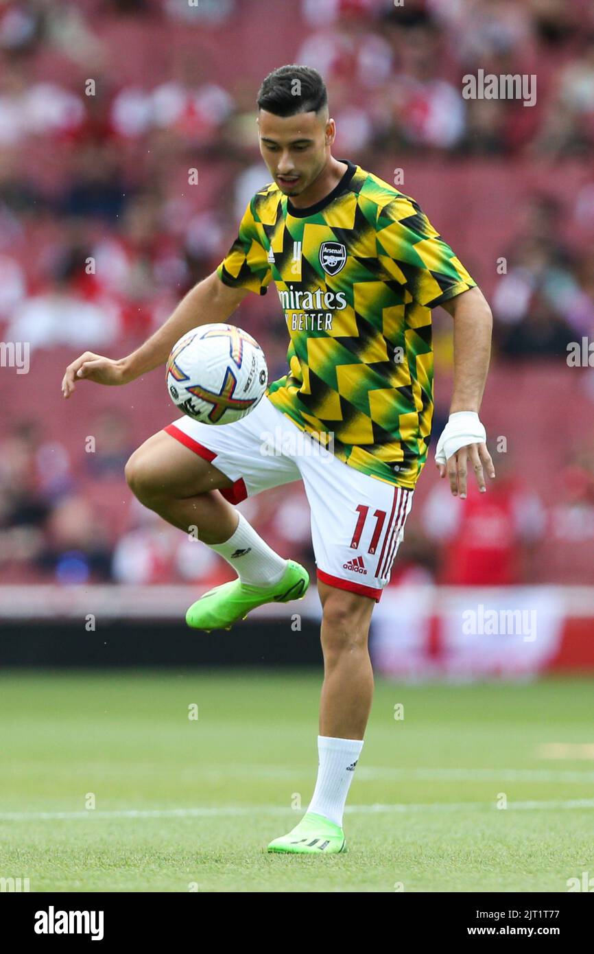 Gabriel Martinelli #11 of Arsenal during the warm up Stock Photo
