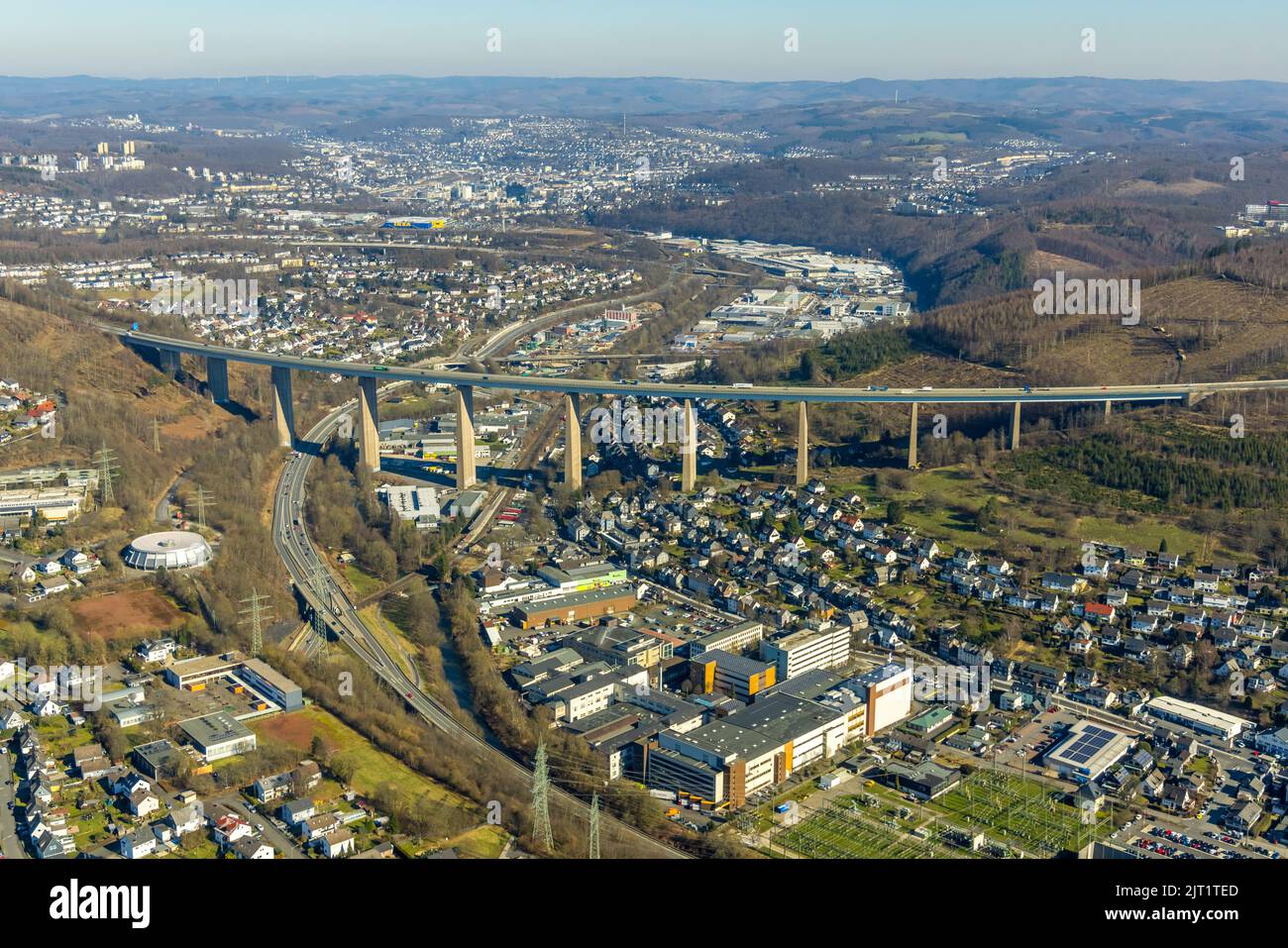 Freeway bridge Siegtalbrücke of the freeway A45 Sauerlandlinie, planned