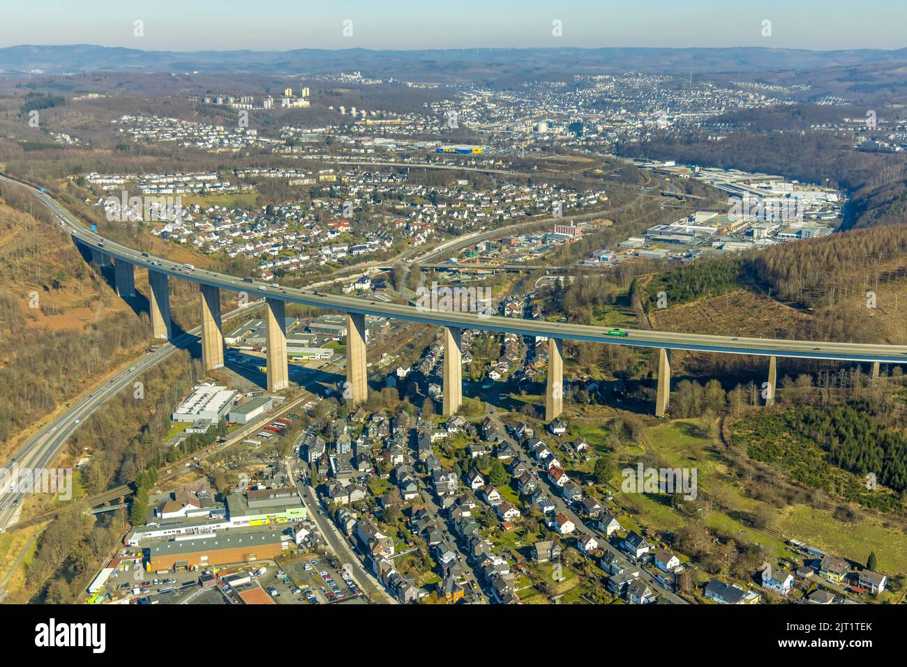 Freeway bridge Siegtalbrücke of the freeway A45 Sauerlandlinie, planned