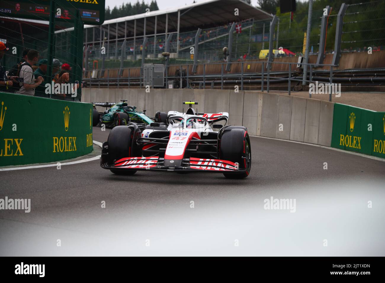 Stavelot Malmedy Spa, Belgium. 27th Jan, 2022. #47 Mick Schumacher, Haas F1 Team during the Belgian GP, 25-28 August 2022 at Spa-Francorchamps track, Formula 1 World championship 2022. Credit: Independent Photo Agency/Alamy Live News Stock Photo