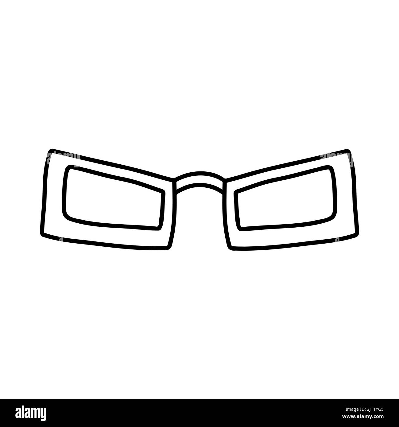 Hand drawn doodle glasses. Vector sketch illustration of black outline